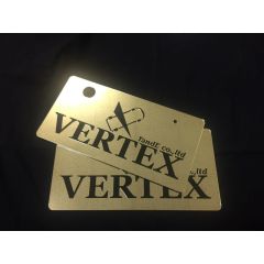 VERTEX Decorative Number Plate (Show Plate - Japanese Size) Pair - Gold Chrome