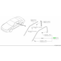 Genuine Nissan RH Upper Door Weatherstrip For Nissan Silvia S15 Spec S R 76860-85F10