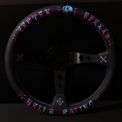 VERTEX Steering Wheel SPEED PINK/BLUE 330mm 90mm Deep