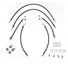 JDMGarageUK Braided Brake Hose 6 Line Block Kit Front & Rear For Nissan Stagea WC34 RS Four