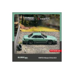 Tarmac Works X Vertex 1/64  Nissan Silvia S13 Green/Gray (Green/Gray) - Global64