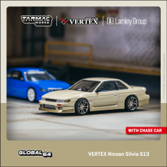 Tarmac Works 1/64 VERTEX Nissan Silvia PS13 S13 White / Gold - GLOBAL64 (Lamley Special Edition) - PREORDER
