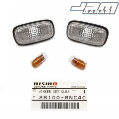 Genuine Nismo Clear Side Indicators With Bulbs For Nissan Skyline R33 R34 GTR GTT Laurel C35 Stagea WC34 Cedric Gloria Y33 26100-RNC40