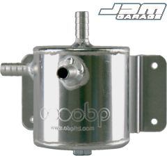 OBP Motorsport Baffled 0.5 Litre Round  Bulk Head Mount Oil Catch Tank   90mm x  90mm Dia, Drain Bung, Sight Tube, 13mm Inlet, Outlet & Breather